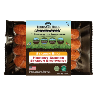 Sausage Links, Stadium Bratwurst, Hickory Smoked - Grass-Fed Beef